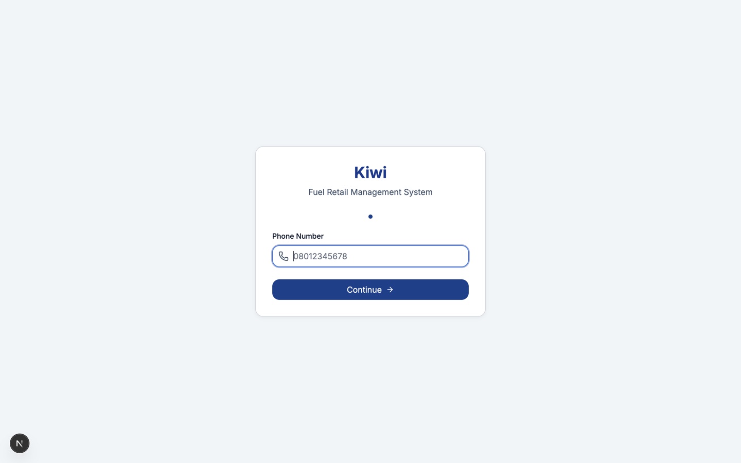 Sign-in page